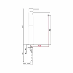 Viadurini Taps Waschbeckenarmaturen-Erweiterter Messing-Waschtischmischer ohne Abfluss Made in Italy - Ermia