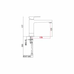 Viadurini Taps Waschbeckenarmaturen-Erweiterter Mischer ohne Abfluss für Waschbecken aus Messing Made in Italy - Sindra