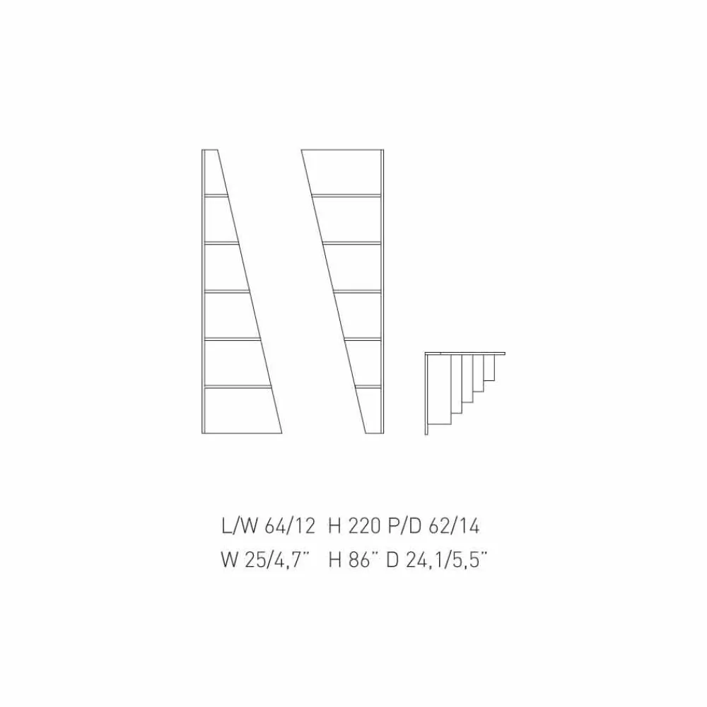 Viadurini Living Moderne Design Bücherregale-Esquina lackiertes MDF-Design-Eck-Bücherregal, hergestellt in Italien