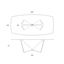 Viadurini Living Esstische-Esstisch aus 3 mm starker Keramik und Metallbasis, hergestellt in Italien – Pfingstrose