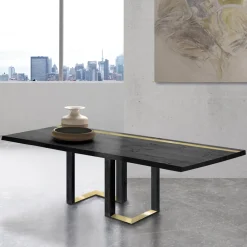 Viadurini Living Esstische Nach Mass|Esstische-Esstisch aus Asteiche und Metallelementen Made in Italy - Giusy