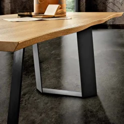 Viadurini Living Esstische-Esstisch aus Furnierholz und Metall made in Italy, Flora