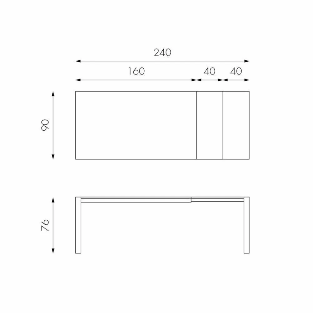 Viadurini Living Ausziehbare Esstische-Esstisch aus furniertem Eichenholz ausziehbar bis 240 cm - Ciro