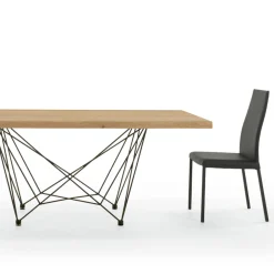 Viadurini Living Esstische-Esstisch aus furniertem Holz und Stahl, hergestellt in Italien – Ezzellino