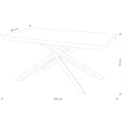Viadurini Living Esstische-Esstisch aus furniertem Holz und Metall Made in Italy - Persico