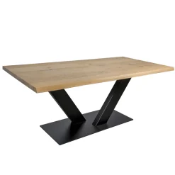 Viadurini Living Esstische Nach Mass|Esstische-Esstisch aus furnierter, plattierter Eiche und Metall Made in Italy - Riad