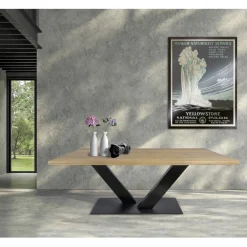 Viadurini Living Esstische Nach Mass|Esstische-Esstisch aus furnierter, plattierter Eiche und Metall Made in Italy - Riad