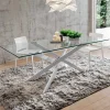 Viadurini Living Esstische-Esstisch aus gehärtetem Glas und Luxusmetall Made in Italy - Carlino