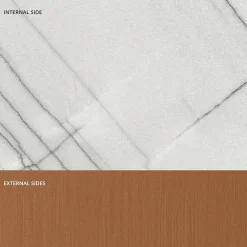 Viadurini Living Esstische Nach Mass|Esstische-Esstisch aus Glas mit Metall- und Marmorsockel Made in Italy - Minera