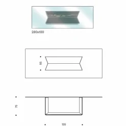 Viadurini Living Esstische Nach Mass|Esstische-Esstisch aus Glas mit Metall- und Marmorsockel Made in Italy - Minera