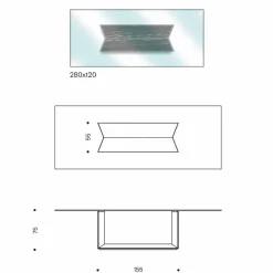 Viadurini Living Esstische Nach Mass|Esstische-Esstisch aus Glas mit Metall- und Marmorsockel Made in Italy - Minera