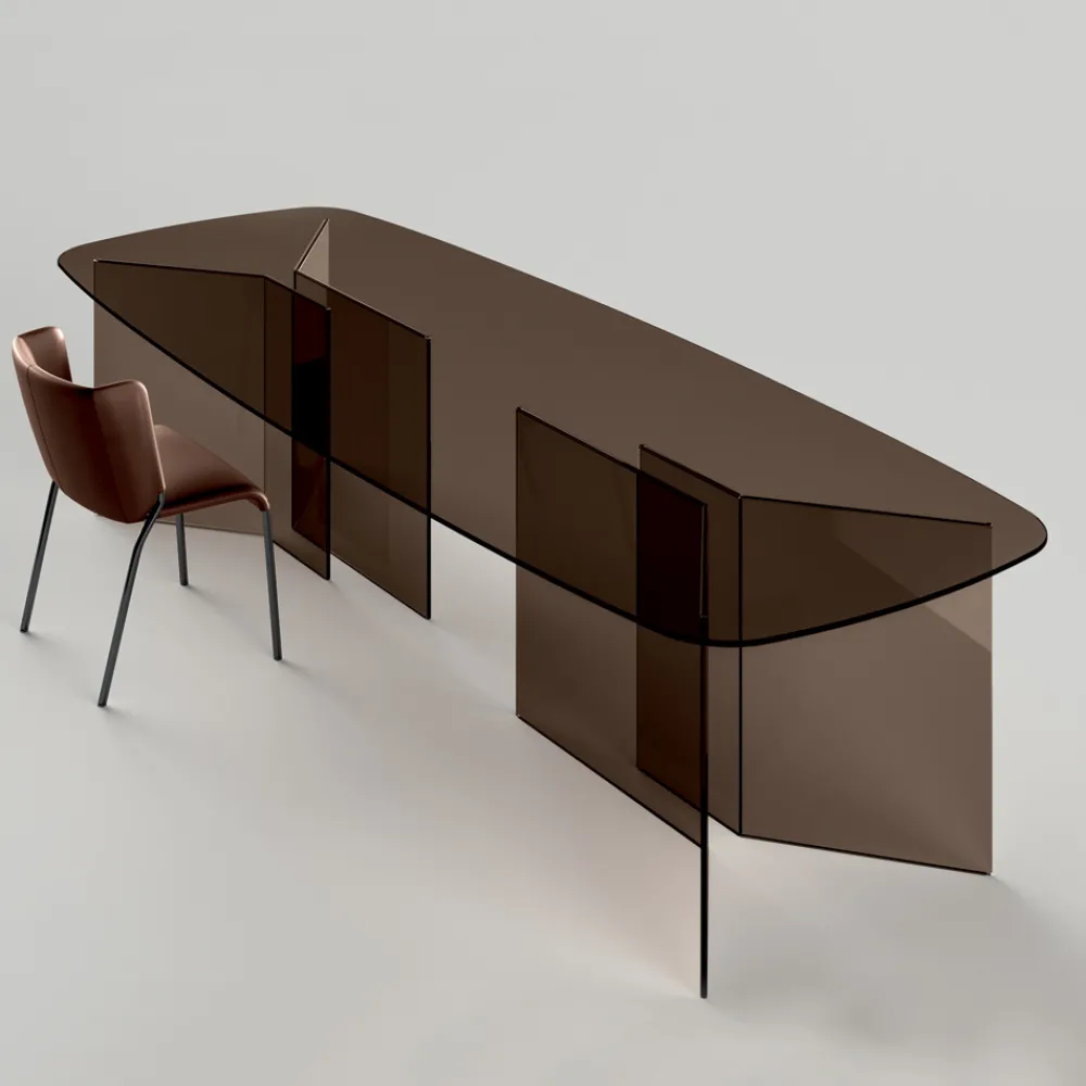 Viadurini Living Esstische Nach Mass|Esstische-Esstisch aus Glas mit rechteckiger Platte Made in Italy - Charles