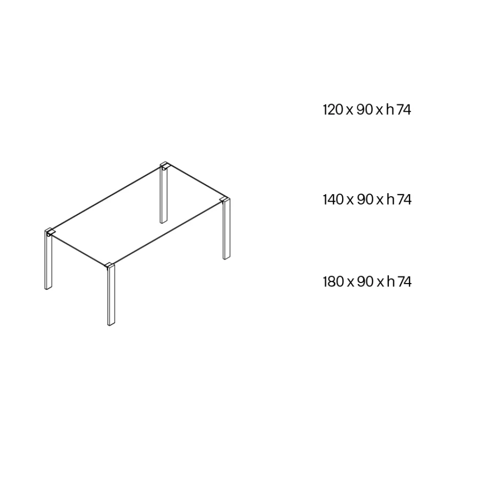 Viadurini Living Esstische Nach Mass|Esstische-Esstisch aus Glas und Beine aus Eiche oder Nussbaum Canaletto - Aschio