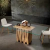 Viadurini Living Esstische-Esstisch aus Glas und Massivholz made in Italy, Egisto