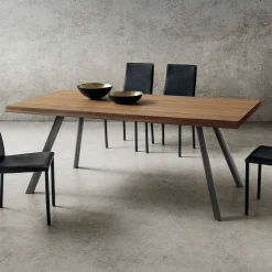 Viadurini Living Esstische-Esstisch aus Holz und Aluminium Made in Italy, Precious - Lingotto