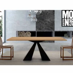 Viadurini Living Esstische-Esstisch aus HPL-Laminat und hochwertigem Made in Italy-Stahl – Dalmatiner