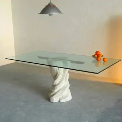 Viadurini Living Esstische Nach Mass|Esstische-Esstisch aus Kristall und Stein in modernem Design Urano