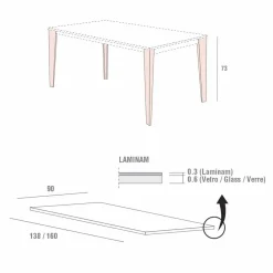 Viadurini Living Esstische-Esstisch aus Laminam und lackiertem Metall Made in Italy - Efisto