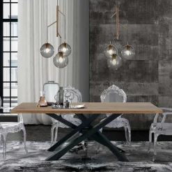 Viadurini Living Esstische-Esstisch aus massivem Birkenholz – afrikanisch