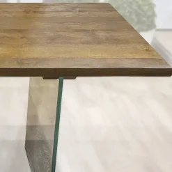 Viadurini Living Esstische Nach Mass|Esstische-Esstisch aus massiver Eiche und Kristallsockel Made in Italy - Iker