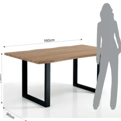 Viadurini Living Esstische-Esstisch aus Mdf mit Beinen aus schwarz lackiertem Stahl - Cheetah
