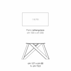 Viadurini Living Esstische-Esstisch aus MDF-Holz und Metall made in Italy, Wilmer