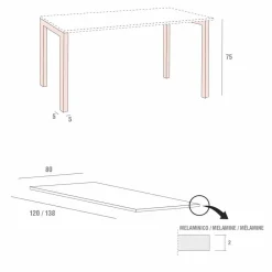 Viadurini Living Ausziehbare Esstische-Esstisch aus Melamin und lackiertem Metall Made in Italy - Remigio