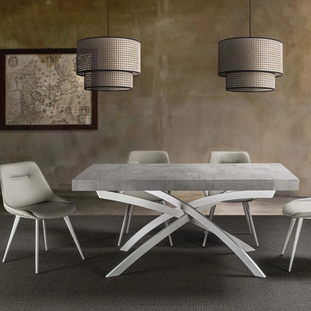 Viadurini Living Ausziehbare Esstische-Esstisch aus Melaminholz ausziehbar bis 280 cm - Lukas