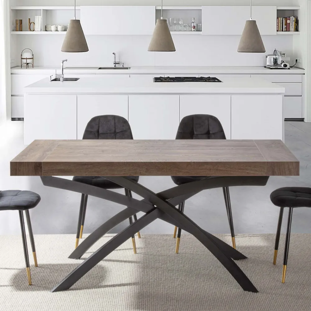 Viadurini Living Ausziehbare Esstische-Esstisch aus Melaminholz ausziehbar bis 280 cm - Lukas