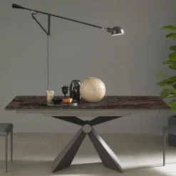 Viadurini Living Esstische-Esstisch aus Metall und Keramikplatte Design Made in Italy - Sinesio