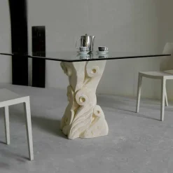 Viadurini Living Esstische Nach Mass-Esstisch aus Stein mit Kristall Tischplatte in modernem Design Giasone
