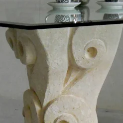 Viadurini Living Esstische Nach Mass-Esstisch aus Stein mit Kristall Tischplatte in modernem Design Giasone