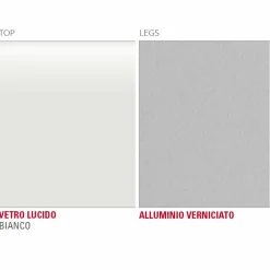 Viadurini Living Esstische-Esstisch aus weißem Glas und lackiertem Metall Made in Italy - Brooch