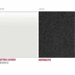 Viadurini Living Esstische-Esstisch aus weißem Glas und lackiertem Metall Made in Italy - Brooch