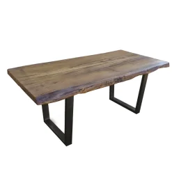 Viadurini Living Esstische Nach Mass|Esstische-Esstisch aus weltlicher Eiche und Metallgestell Made in Italy - Dite