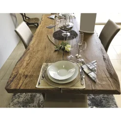 Viadurini Living Esstische Nach Mass|Esstische-Esstisch aus weltlicher Eiche und Metallgestell Made in Italy - Dite