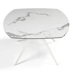 Viadurini Living Ausziehbare Esstische-Esstisch ausziehbar auf 180 cm in Grès mit Metallfuß - Beatriz