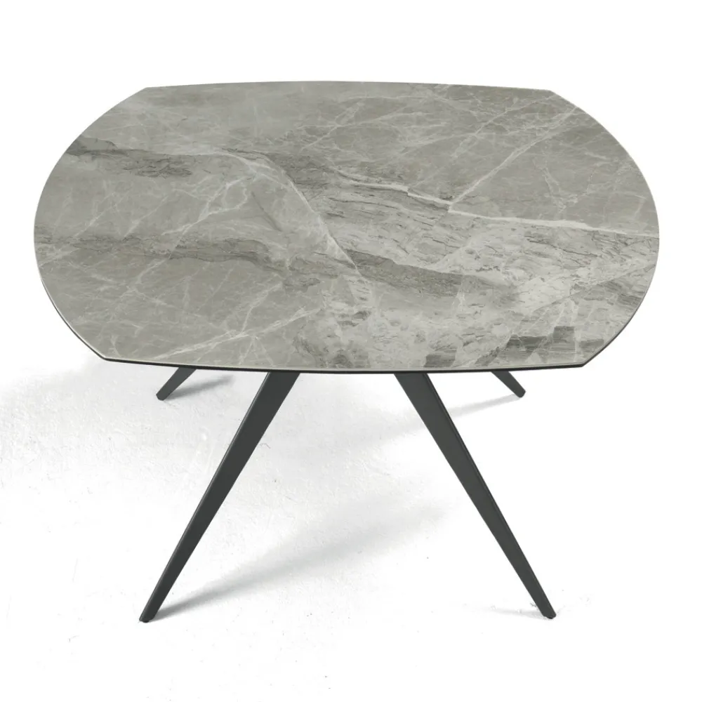 Viadurini Living Ausziehbare Esstische-Esstisch ausziehbar auf 180 cm in Grès mit Metallfuß - Beatriz