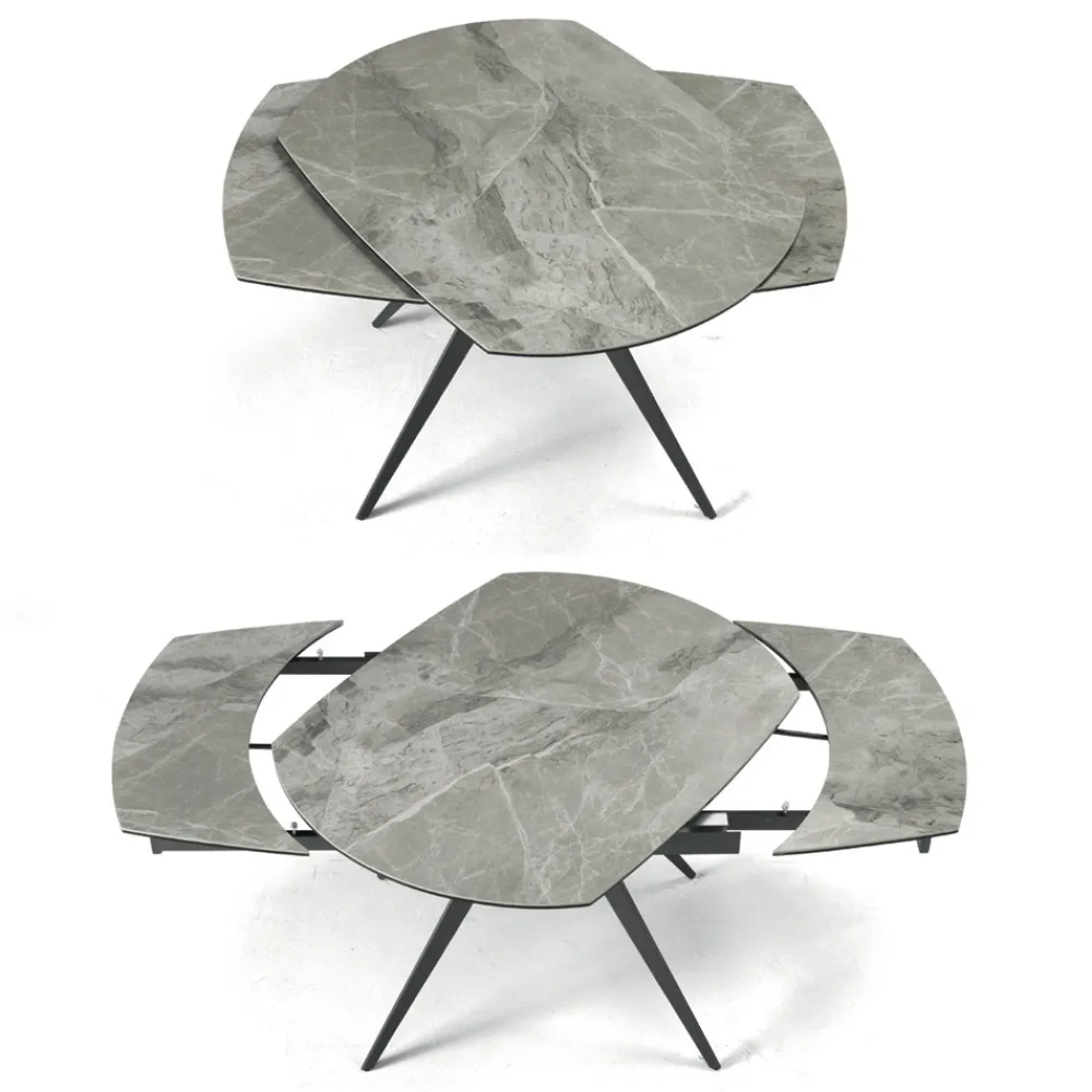 Viadurini Living Ausziehbare Esstische-Esstisch ausziehbar auf 180 cm in Grès mit Metallfuß - Beatriz