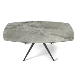 Viadurini Living Ausziehbare Esstische-Esstisch ausziehbar auf 180 cm in Grès mit Metallfuß - Beatriz