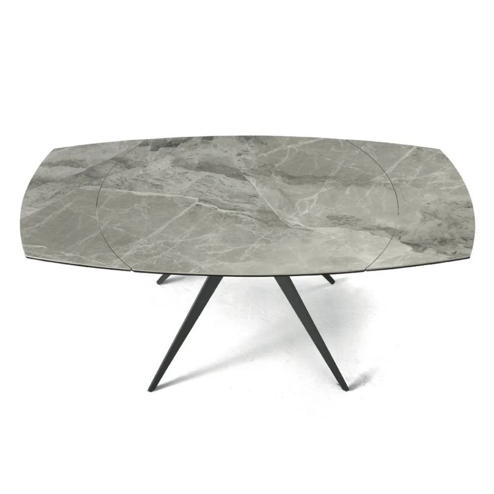 Viadurini Living Ausziehbare Esstische-Esstisch ausziehbar auf 180 cm in Grès mit Metallfuß - Beatriz