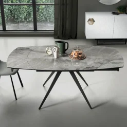 Viadurini Living Ausziehbare Esstische-Esstisch ausziehbar auf 180 cm in Grès mit Metallfuß - Beatriz