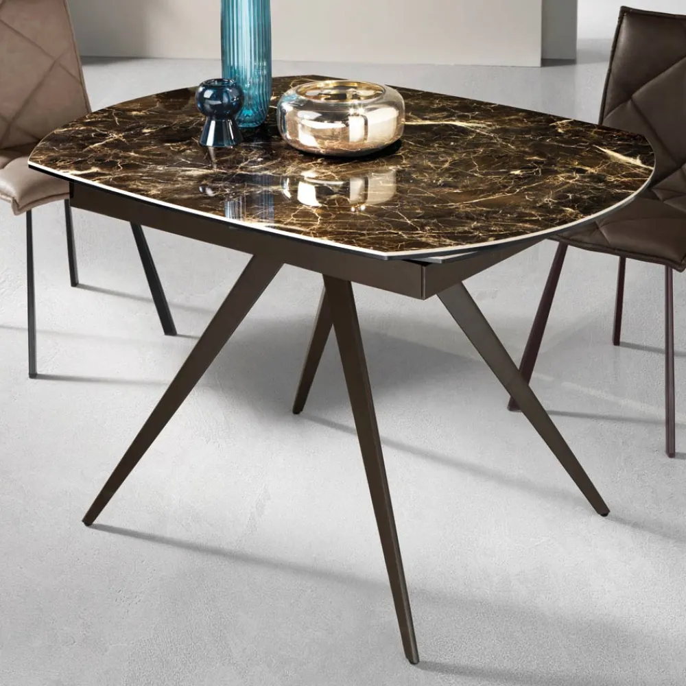 Viadurini Living Ausziehbare Esstische-Esstisch ausziehbar auf 180 cm in Grès mit Metallfuß - Beatriz