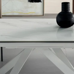 Viadurini Living Ausziehbare Esstische-Esstisch ausziehbar auf 240 cm Marmoroptik und Metallstruktur - Yvan