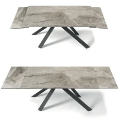 Viadurini Living Ausziehbare Esstische-Esstisch ausziehbar auf 240 cm Marmoroptik und Metallstruktur - Yvan