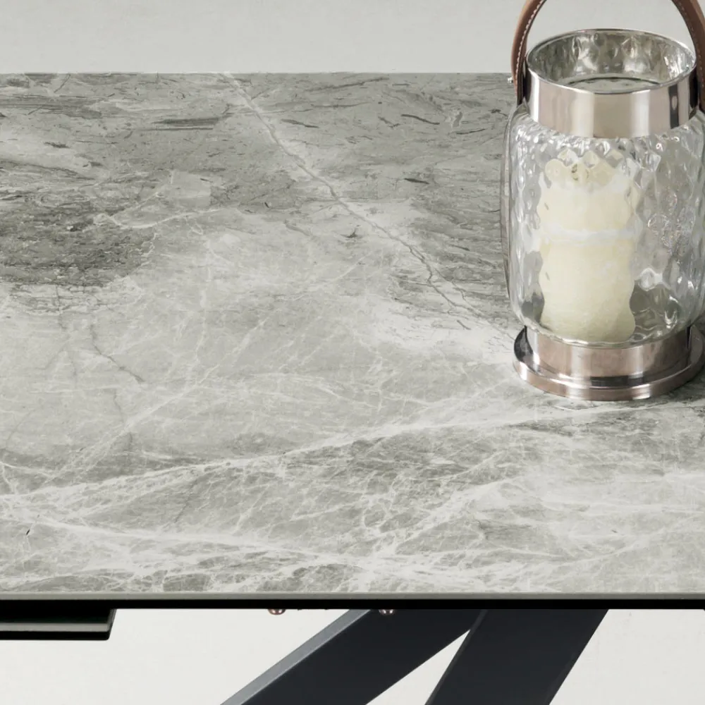 Viadurini Living Ausziehbare Esstische-Esstisch ausziehbar auf 240 cm Marmoroptik und Metallstruktur - Yvan