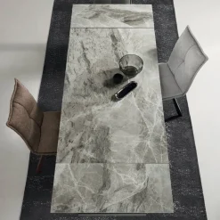Viadurini Living Ausziehbare Esstische-Esstisch ausziehbar auf 240 cm Marmoroptik und Metallstruktur - Yvan