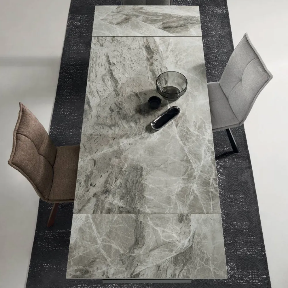 Viadurini Living Ausziehbare Esstische-Esstisch ausziehbar auf 240 cm Marmoroptik und Metallstruktur - Yvan