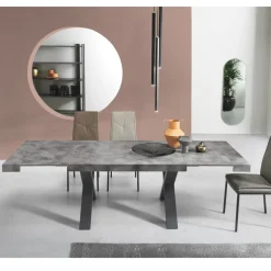 Viadurini Living Ausziehbare Esstische-Esstisch ausziehbar auf 260 cm Moderne Betonoptik - Lenova