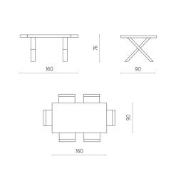 Viadurini Living Ausziehbare Esstische-Esstisch ausziehbar auf 260 cm Moderne Betonoptik - Lenova